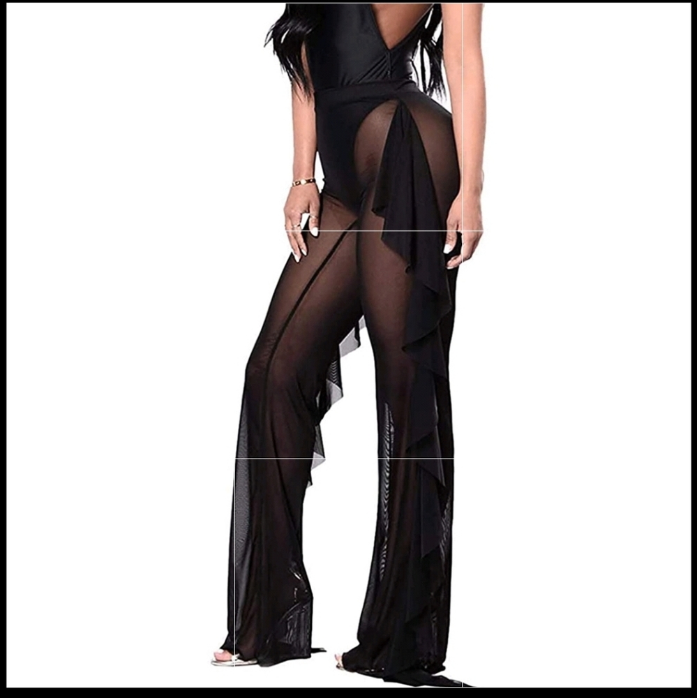 BNWT Sheer palazzo pants bikini cover up.